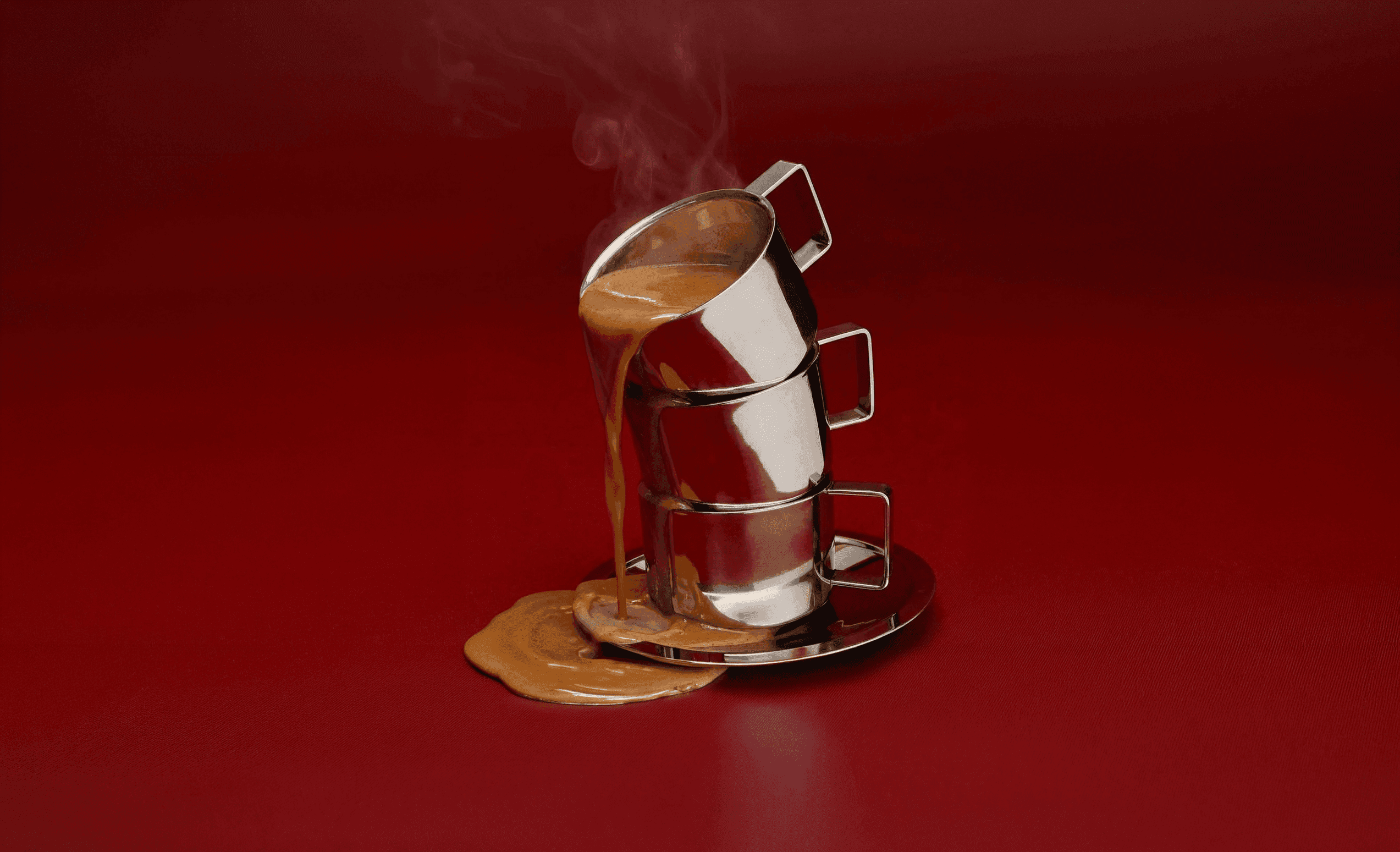 drink being poured from cups